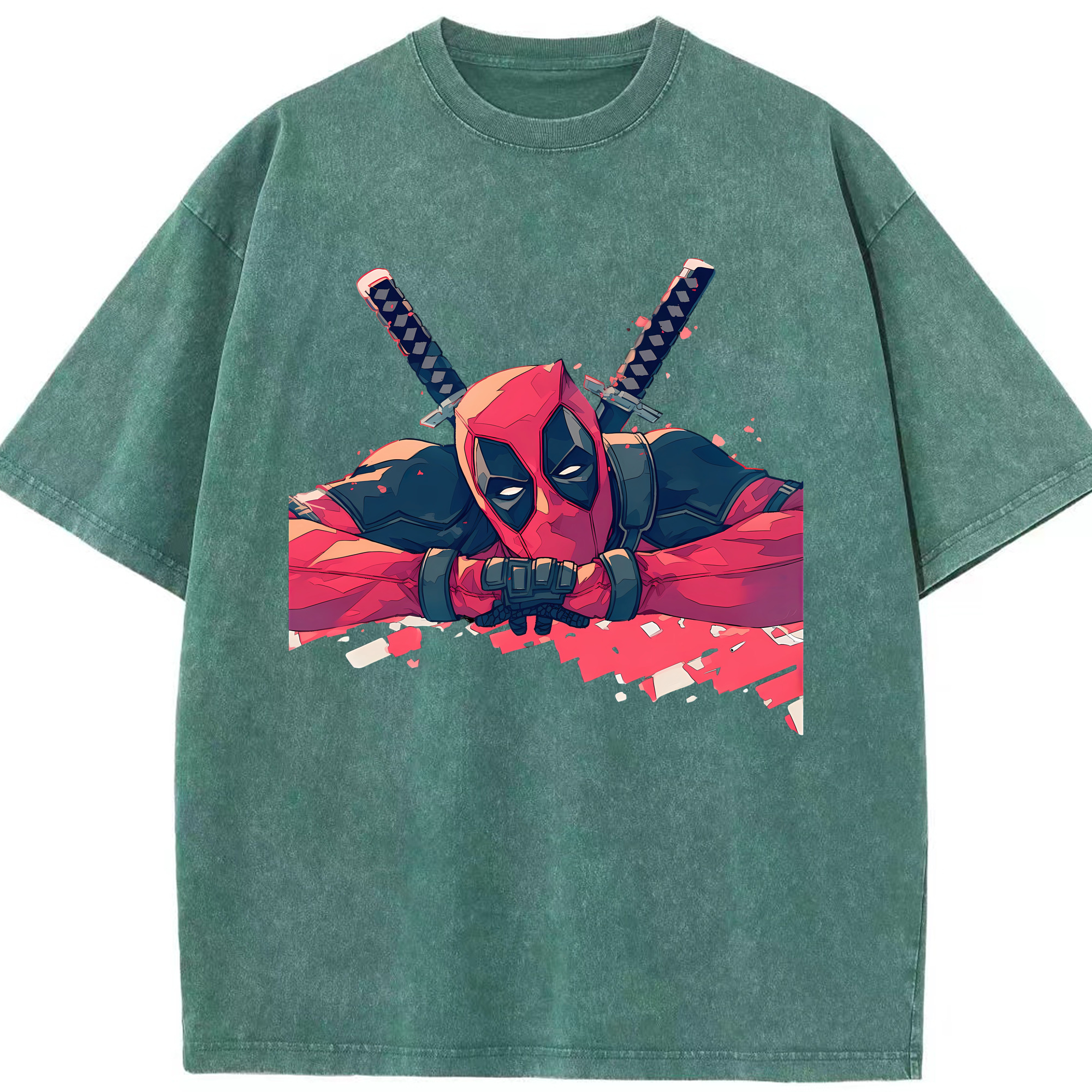 （画像用） Deadpool デッドプール 綿100% ヴィンテージ風 半袖Tシャツ（フロントプリント）